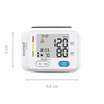 Ecomed BW-83E Handgelenk-Blutdruckmessgerät, automatisch, 2 Benutzer
