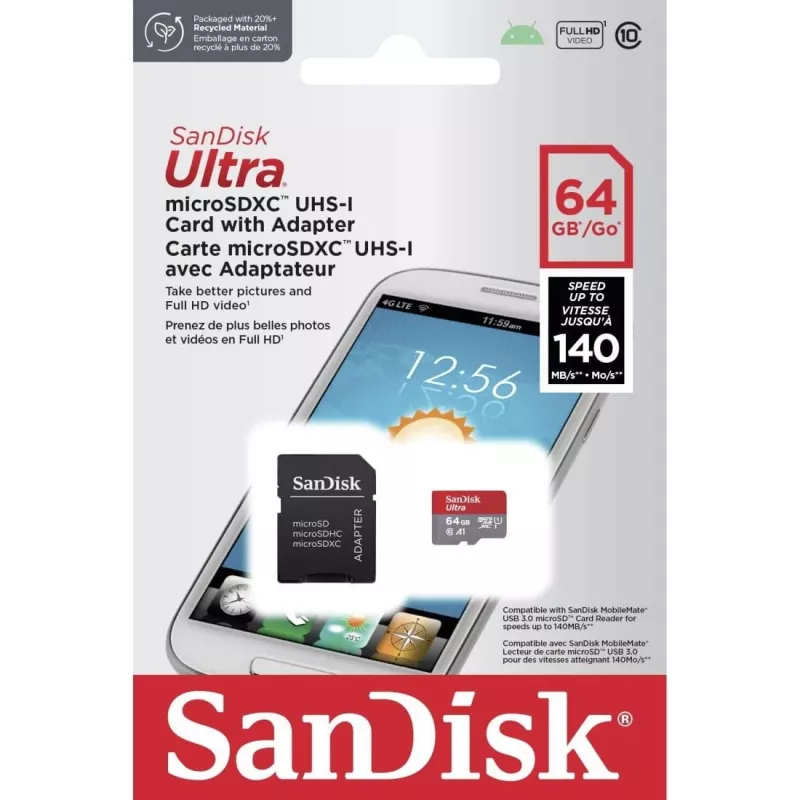 Flash-Speicherkarte SANDISK SDSQUAB-064G-GN6TA 64GB