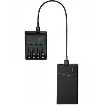 Ladegerät Grün Cell GC VitalCharger mit 4× AA 2000mAh NiMH-Akkus