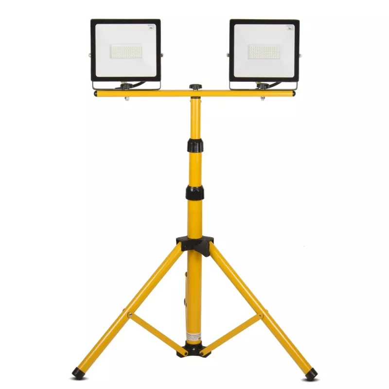 Stativ MACLEAN MCE583 höhenverstellbar für Flutlichter, Metallrahmen, gelb