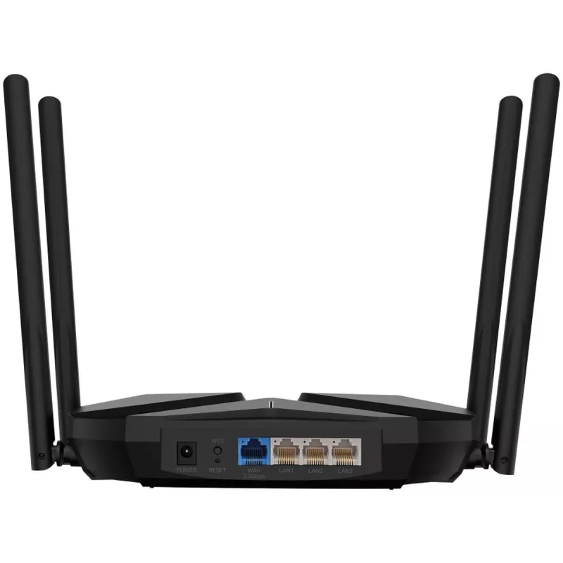 Tischrouter MERCUSYS MR85X AX3000 Dualband‑Wi‑Fi 6, 3000 Mbit/s, 4 Antennen, 3 Gigabit‑LAN‑Ports, schwarz