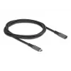 DeLOCK USB-Verlängerungskabel USB Type-C Stecker auf Buchse 10 Gbit/s 1 m grau Metall