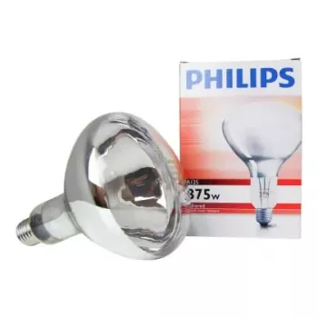 Infrarotlampe Philips BR125 IR 375W E27 230-250V — 375 W Infrarot-Wärmelampe, E27-Fassung, 230–250 V