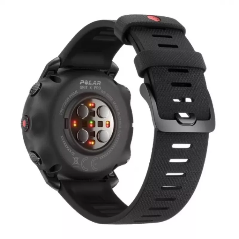 Polar Grit X Pro - Titanium - Sportuhr mit Armband - perforiertes Leder - grau - Bandgröße: M/L - Display 3cm (1,2 inch) - Bluetooth - 41 g (90085777)