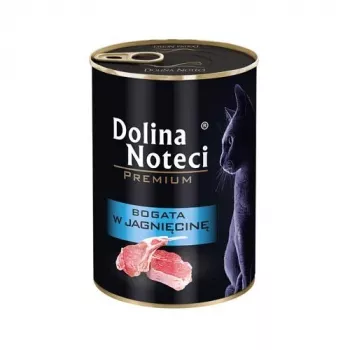 Nassfutter für Katzen Dolina Noteci DOLINA NOTECI Premium 400 g — Huhn & Lamm, ausgewachsene Katzen, Dose