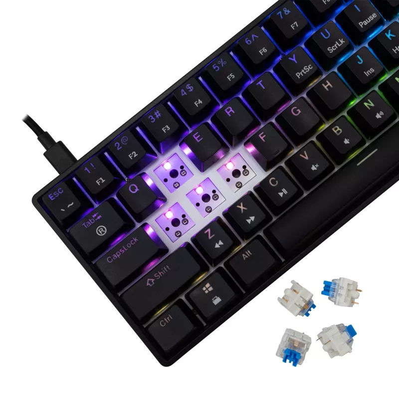 Mechanische Tastatur White Shark Shinobi-2 Blue Switch Schwarz US-Layout