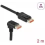 DisplayPort-Kabel DeLOCK 8K 60 Hz 2 m Stecker gerade auf 90° nach unten abgewinkelt