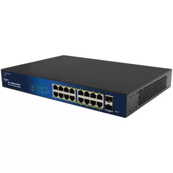 ALLNET 16+2P PoE Switch ALL-SG8418PM – 18-Port-Gigabit, 16 PoE-Ports, 2 Uplink-Ports