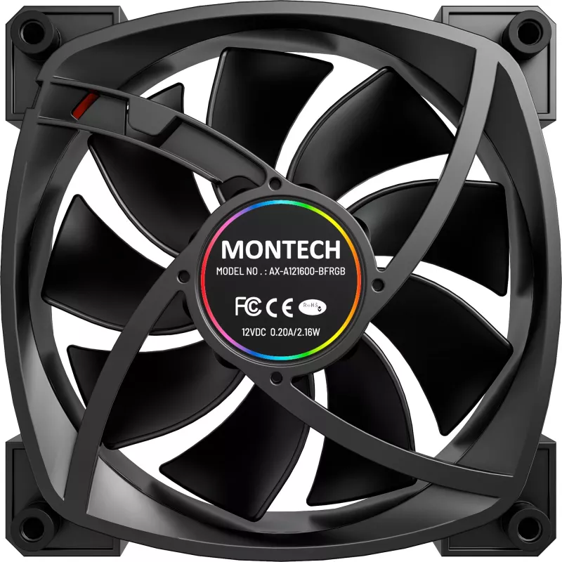 MONTECH AX120 120mm ARGB 3er-Pack Gehäuselüfter - Schwarz