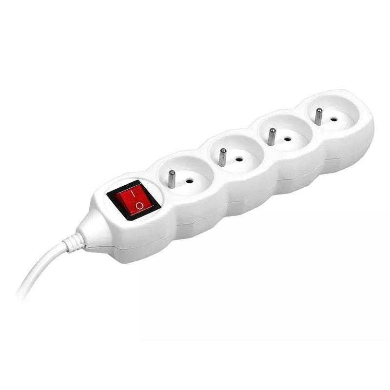 PowerWatch 3 m (4 Steckdosen) weiß mit Netzschalter