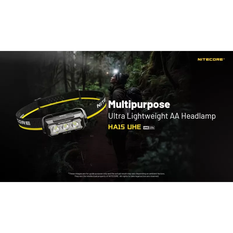 Stirnlampe Nitecore HA15 UHE – kompaktes, freihändiges Licht, max. 400 Lumen