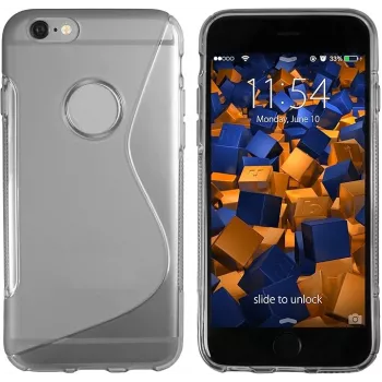 mumbi TPU Hülle S-Design transparent schwarz für Apple iPhone 6/6s (MUMBI_4498)