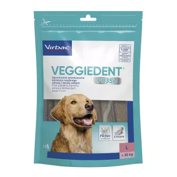 VIRBAC VEGGIEDENT FRESH Zahnpflege-Kaustreifen für Hunde Größe L