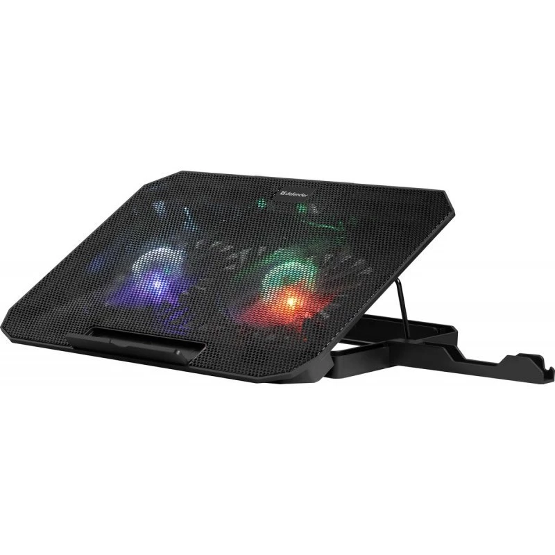 Notebook-Kühlpad DEFENDER NS-510 mit 2 Lüftern, 2×USB-Anschlüssen und RGB-Beleuchtung