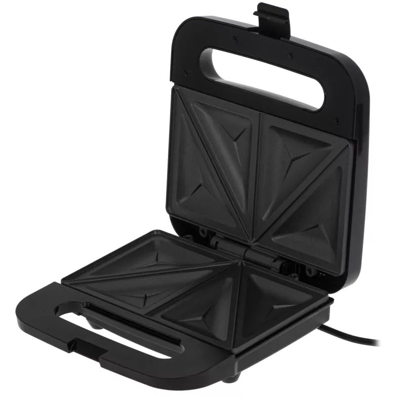 Sandwichmaker Adler AD 3076 — 1000 W kompakter Tisch-Sandwichmaker, schwarz/silber