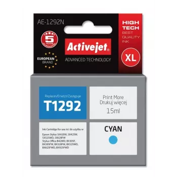 Activejet AE-1292N Tinte (Ersatz für Epson T1292; Supreme; 15 ml; Cyan)