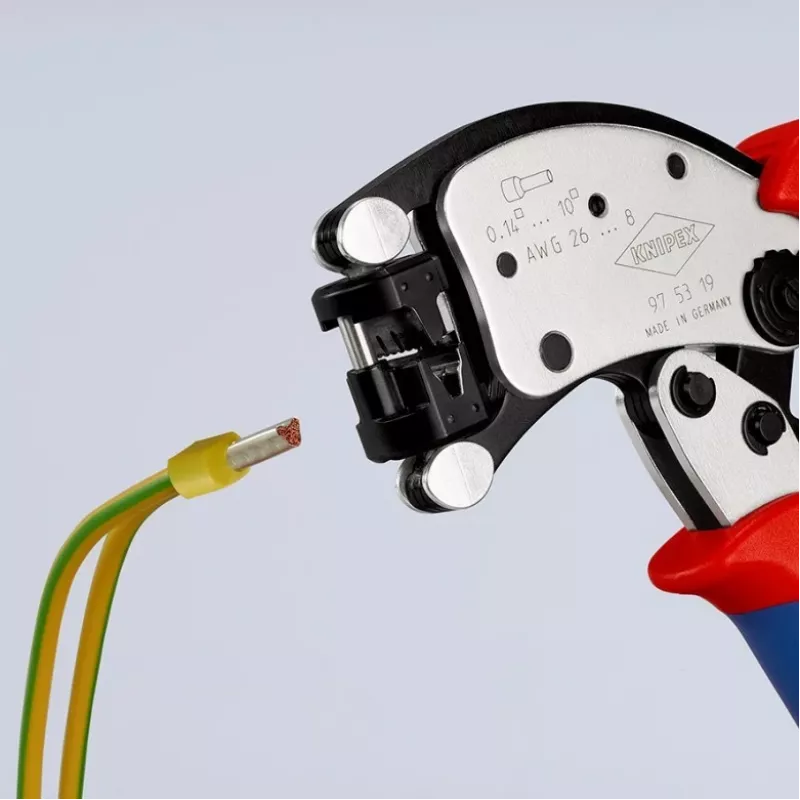 KNIPEX Twistor T selbstjustierende Crimpzange, Aderendhülsen-Crimpzange