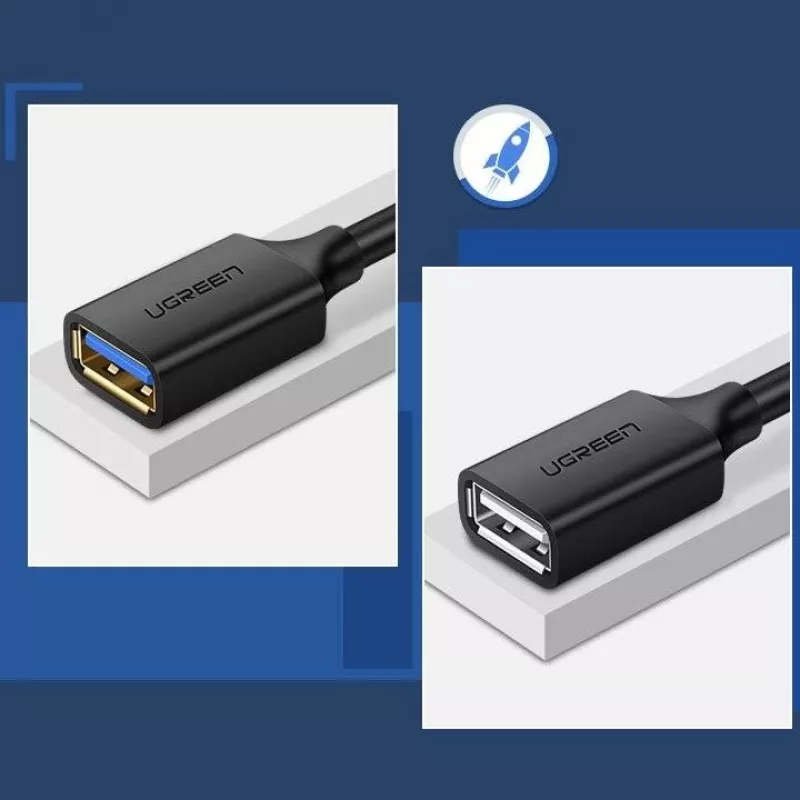 USB 3.0 Verlängerungskabel-Adapter UGREEN 10368B — USB-A Buchse auf USB-A Stecker, 1 m, schwarz