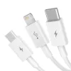 USB-Kabel Baseus SUP0003529 — USB 3.2 Gen 1 (3.1 Gen 1), 1 m, USB-A auf USB-C / Micro USB-A / Lightning, Weiß