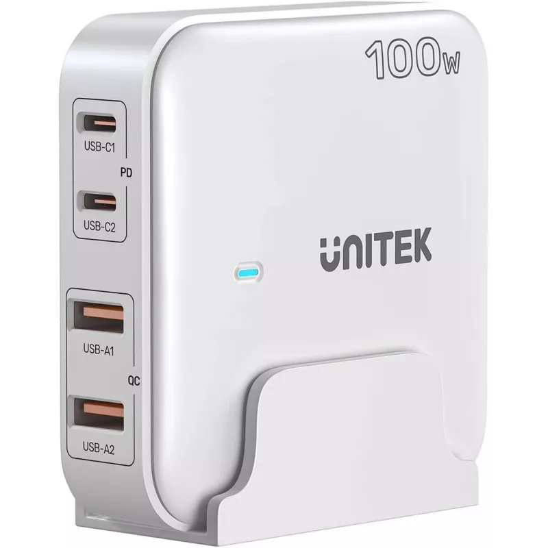 UNITEK P1229AWH01-EU Ladegerät für Mobilgeräte Universal Weiß AC Schnellladen Innenbereich