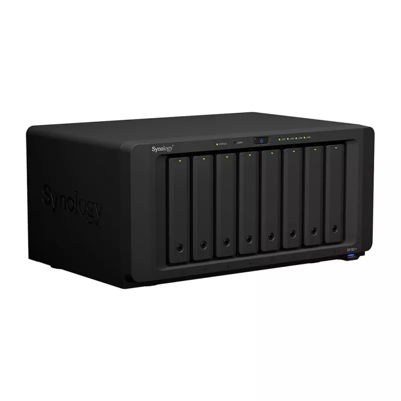 Synology DiskStation DS1821+ NAS/Speicherserver Tower Ryzen Embedded V1500B 4 GB DDR4 0 TB DiskStation Manager Schwarz
