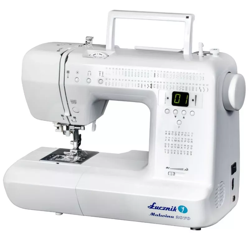 Mechanische Haushaltsnähmaschine lucznik Malwina 2070 — 63 Stichmuster, 7 mm Stichbreite, 99 Programme, automatisches Knopfloch, Freiarm