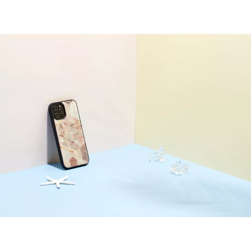 Schutzhülle iKins für Apple iPhone 12 Pro Max – rosa Marmormuster