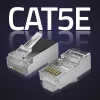 Modularer RJ45-Stecker QOLTEC 54554 CAT5e FTP, 100 Stück, silber, Kunststoff, 11×22×18 mm