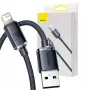 Baseus Crystal Shine Kabel USB auf Lightning, 2,4A, 2m (schwarz)