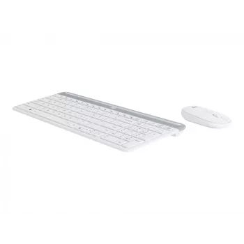 Logitech Slim Wireless Combo MK470 - Tastatur-Maus-Set - Funk - 2,4 GHz - Spanisch - Off-White (920-009199)