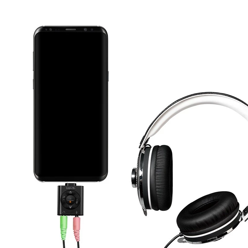 USB3.2 Audio-Adapter USB-C/Stecker auf 2x 3,5-mm-Buchse 7.1