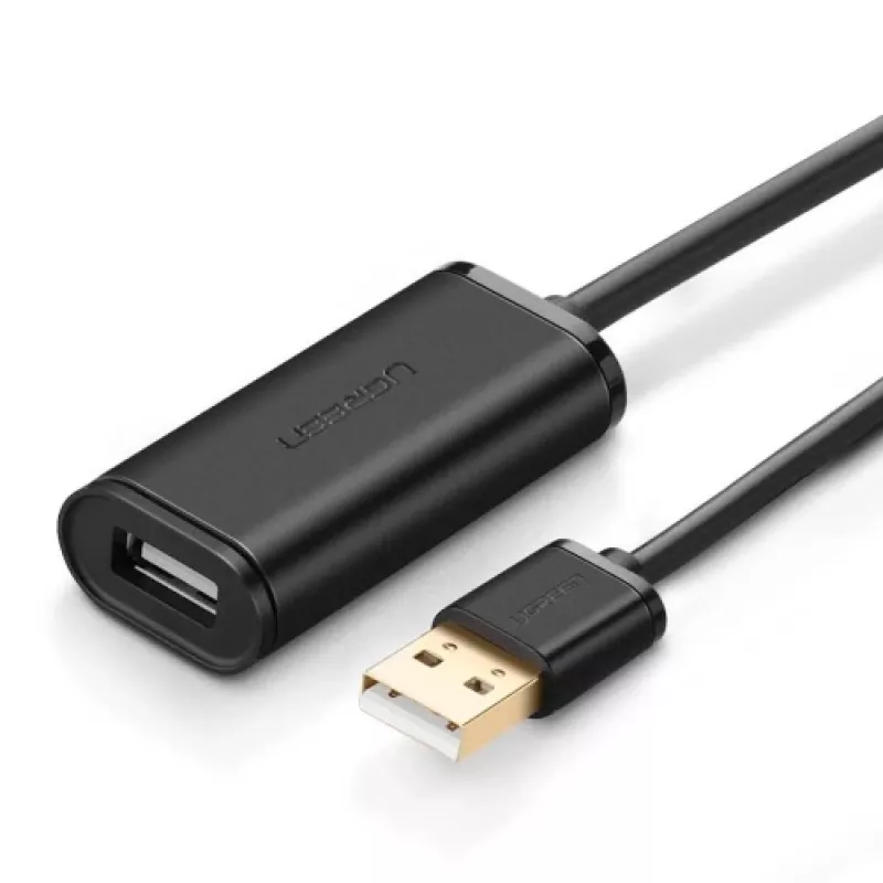USB-A-Verlängerungskabel mit Verstärker, UGREEN US121, 10 m, schwarz, A-Stecker auf A-Buchse