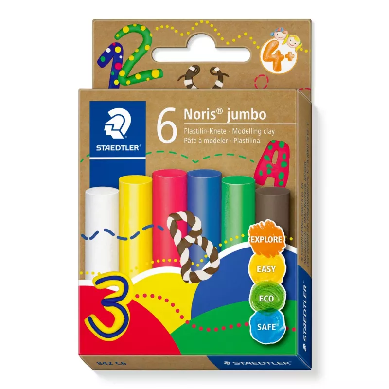 Modelliermasse FIMO Noris Jumbo 842 C6 — ungiftig, leicht formbar, Standardgröße