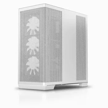 APNX PC Midi Tower C1-R-WT-v1 — Weiß, unterstützt ATX/Micro-ATX/Mini-ITX, 3x 120 mm Frontlüfter vorinstalliert, 3x 3,5-Zoll + 3x 2,5-Zoll Schächte, USB 3.2 Gen1 x2