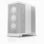 APNX PC Midi Tower C1-R-WT-v1 — Weiß, unterstützt ATX/Micro-ATX/Mini-ITX, 3x 120 mm Frontlüfter vorinstalliert, 3x 3,5-Zoll + 3x 2,5-Zoll Schächte, USB 3.2 Gen1 x2