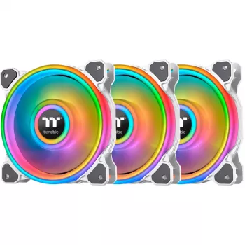 Thermaltake Riing Quad 12 ARGB 120mm Gehäuselüfter 3er-Pack Weiß