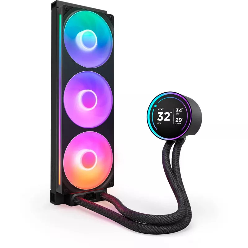 NZXT Kraken Elite 360 RGB Prozessor All-in-One-Flüssigkeitskühler 12 cm Schwarz 1 Stück