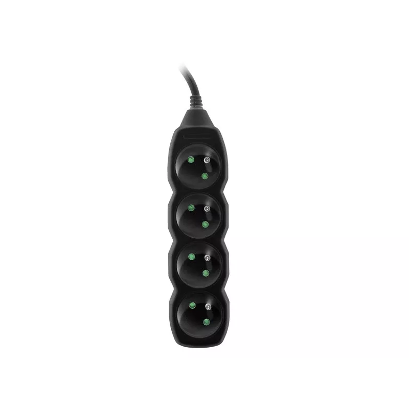 Tracer PowerCord Verlängerungskabel, 4 Steckdosen, 3 m, Schwarz