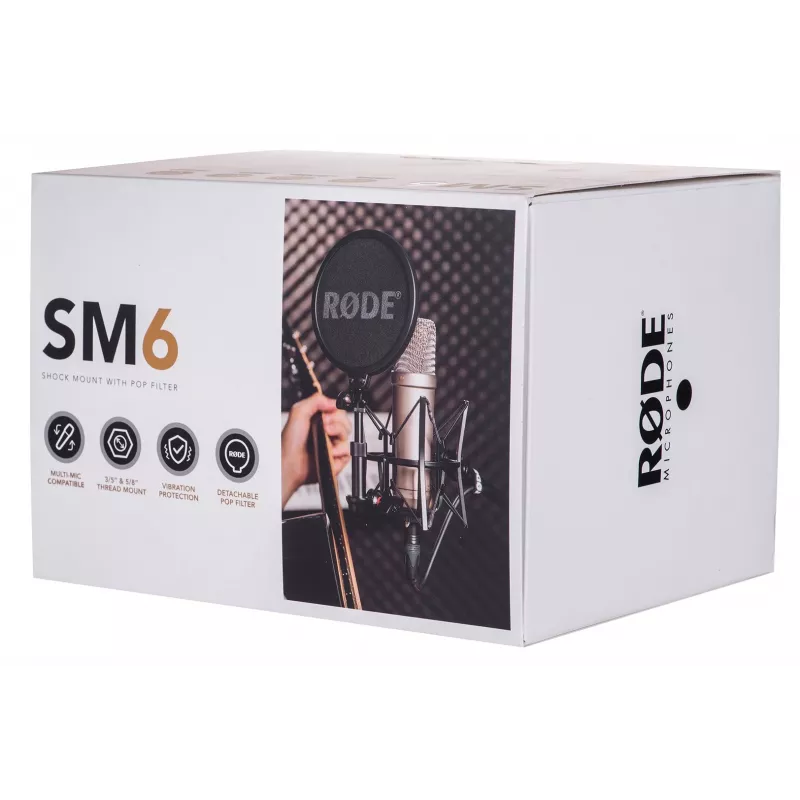 Mikrofon RØDE SM6 — Schwarz, Gewicht 0,682 kg, Maße 210×133×210 mm