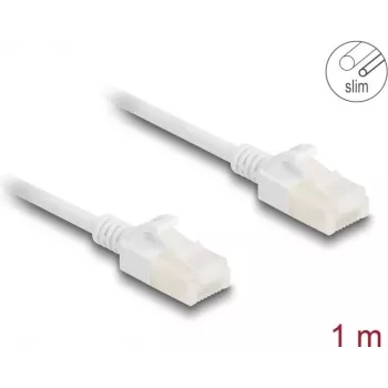 Netzwerkkabel DeLOCK RJ45 Cat.6A Stecker zu Stecker 1m weiß