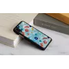 Smartphone-Hülle iKins für iPhone XS / XS Max, schwarzes Stein-Design, schützende Rückabdeckung