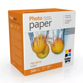 Fotopapier ColorWay PG2605004R glänzend 260 g/m² 10×15 cm Pack für den Inkjet-Druck