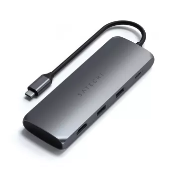 Satechi USB-C Hybrid Multiport Hub (4-in-1 Adapter), Space Grey, ST-UCHSEM