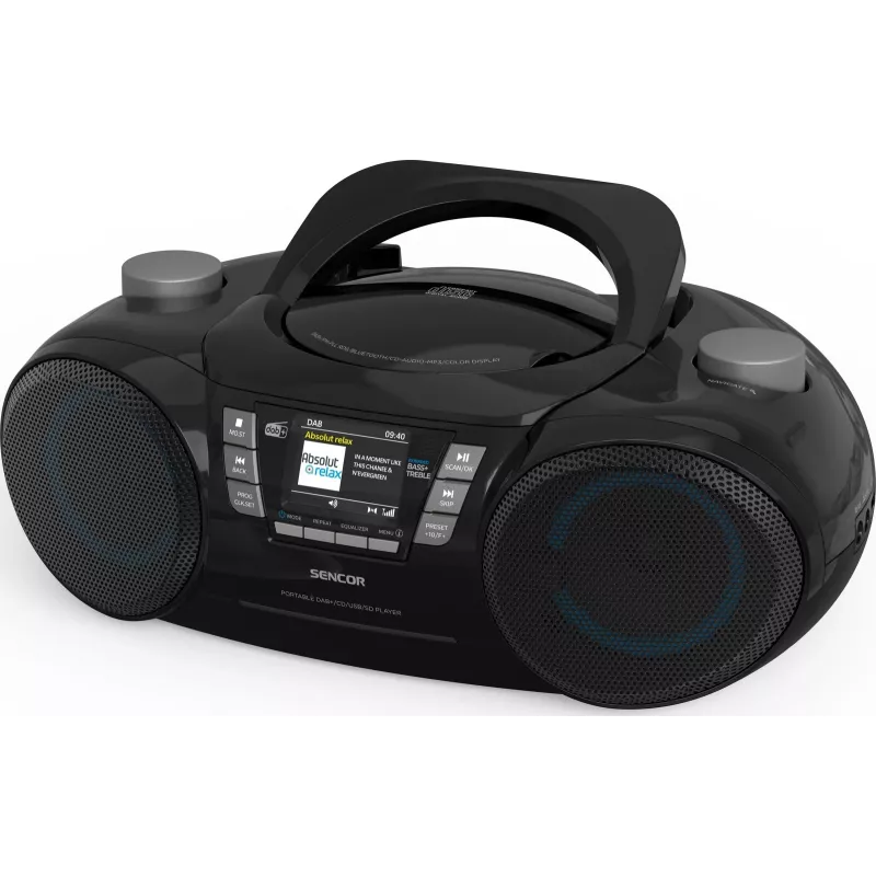 Tragbarer DAB+ CD/MP3/USB/SD Bluetooth-Player SENCOR SPT 6510DB — DAB+, Bluetooth 5.3, 16 W RMS, CD/USB/SD, 2,4 Zoll LCD