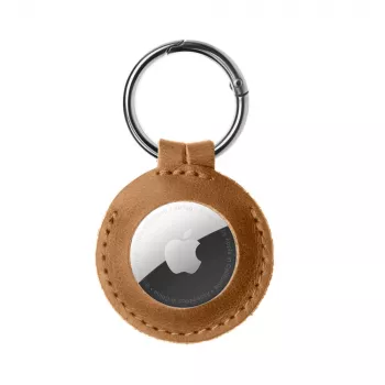 Hülle für AirTag FIXED FIXWAT-C2-BRW echtes Rindsleder braun — schützende Lederhalterung für Apple AirTag