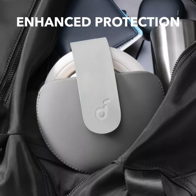 Kopfhörer-Case Anker Soundcore Space One Pro mit magnetischen Metallknöpfen, grau