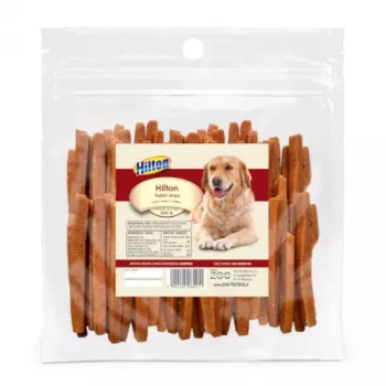 Hilton Kaninchenstreifen Hundesnack 500 g — Diät-Leckerli aus Kaninchenfleisch, 500-g-Beutel, 30 % Protein, 3 % Fett