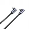 USB-C Kabel Unitek C14147ABK01-1M, 1 m, 90° abgewinkelte Stecker, USB PD 3.0 100W, Daten 480 Mbit/s, schwarz