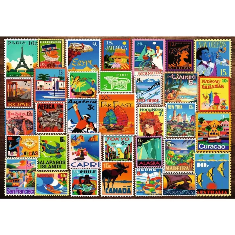 Puzzle Ravensburger Feel Well & Puzzle – Briefmarken, 200 Teile
