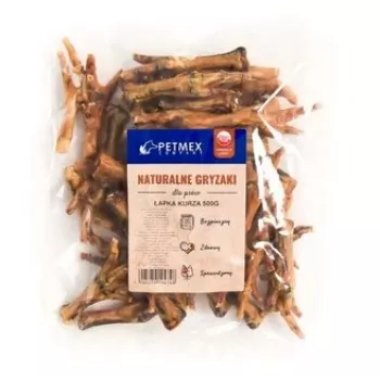 Kauartikel PETMEX Hühnerpfote 500 g — natürlicher Hühnerkauartikel für ausgewachsene Hunde, 500 g